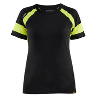 Blaklader 3524 Womens T Shirt With Hi Vis Black Hi Vis Yellow Main
