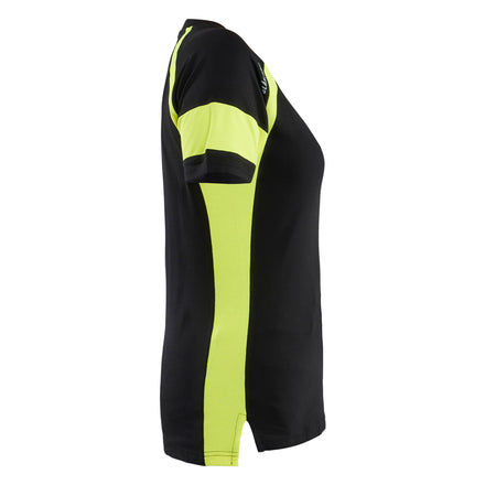 Blaklader 3524 Womens T Shirt With Hi Vis Black Hi Vis Yellow Right