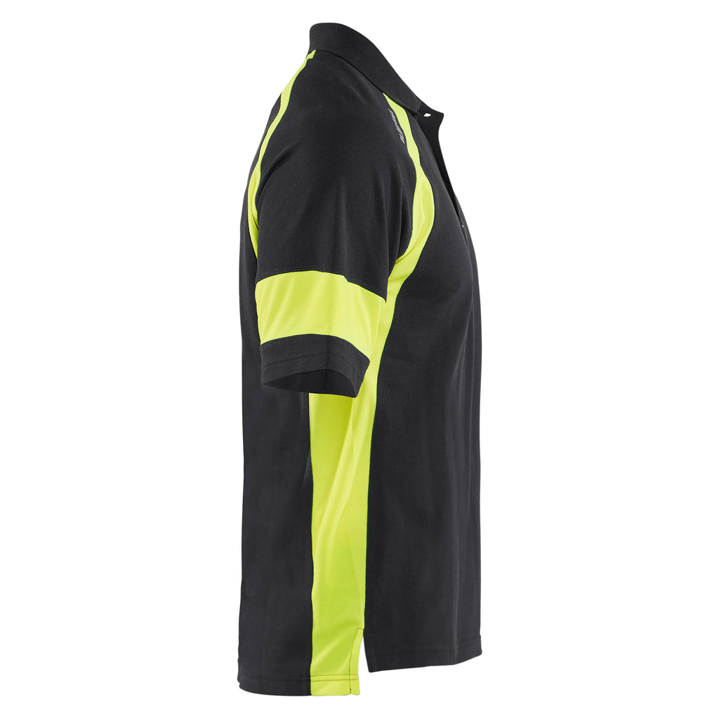 Blaklader 3528 Polo Shirt With Hi Vis Black Hi Vis Yellow Right