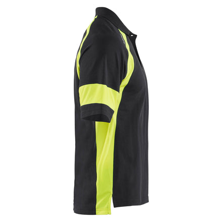 Blaklader 3528 Polo Shirt With Hi Vis Black Hi Vis Yellow Right