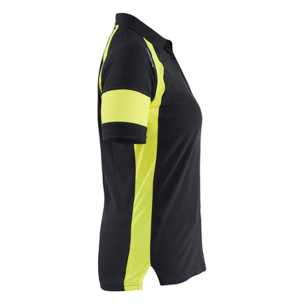 Blaklader 3529 Womens Polo Shirt With Hi Vis Black Hi Vis Yellow Right