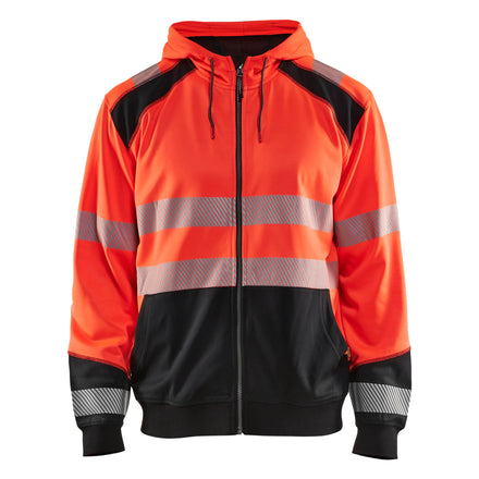 Blaklader 3546 Hi Vis Hooded Sweater Hi Vis Red Black Main