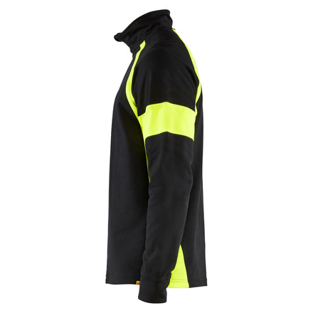 Blaklader 3550 Sweatshirt With Hi Vis Panels Black Hi Vis Yellow Left