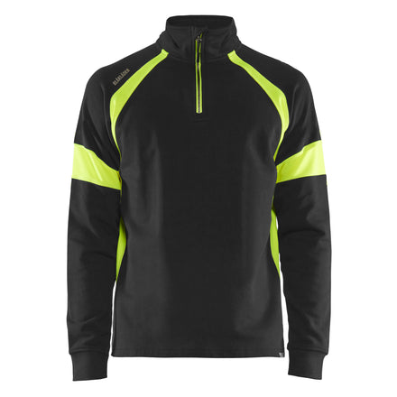 Blaklader 3550 Sweatshirt With Hi Vis Panels Black Hi Vis Yellow Main
