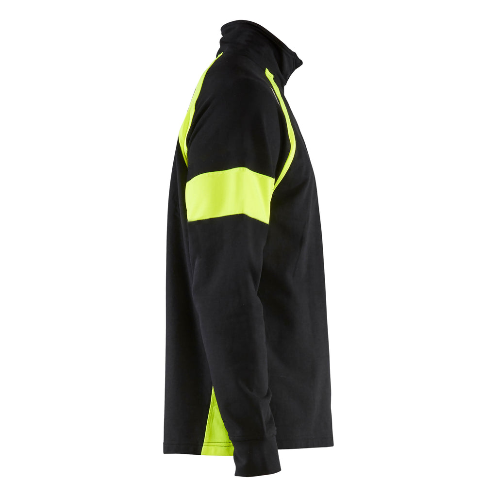 Blaklader 3550 Sweatshirt With Hi Vis Panels Black Hi Vis Yellow Right