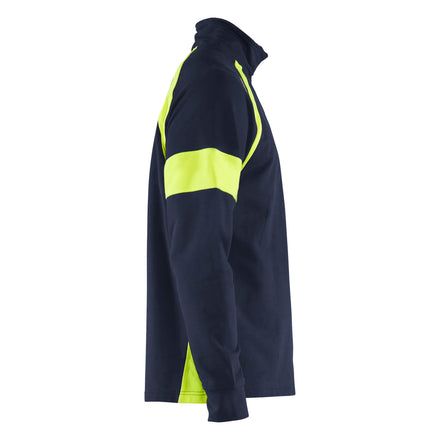 Blaklader 3550 Sweatshirt With Hi Vis Panels Navy Blue Hi Vis Yellow Right