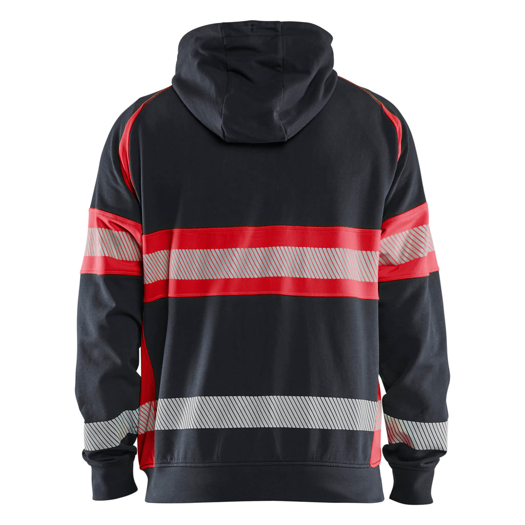 Blaklader 3552 Hi Vis Hoodie Black Hi Vis Red Back