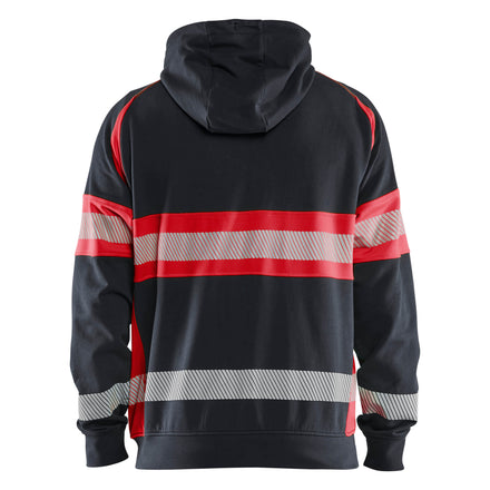 Blaklader 3552 Hi Vis Hoodie Black Hi Vis Red Back