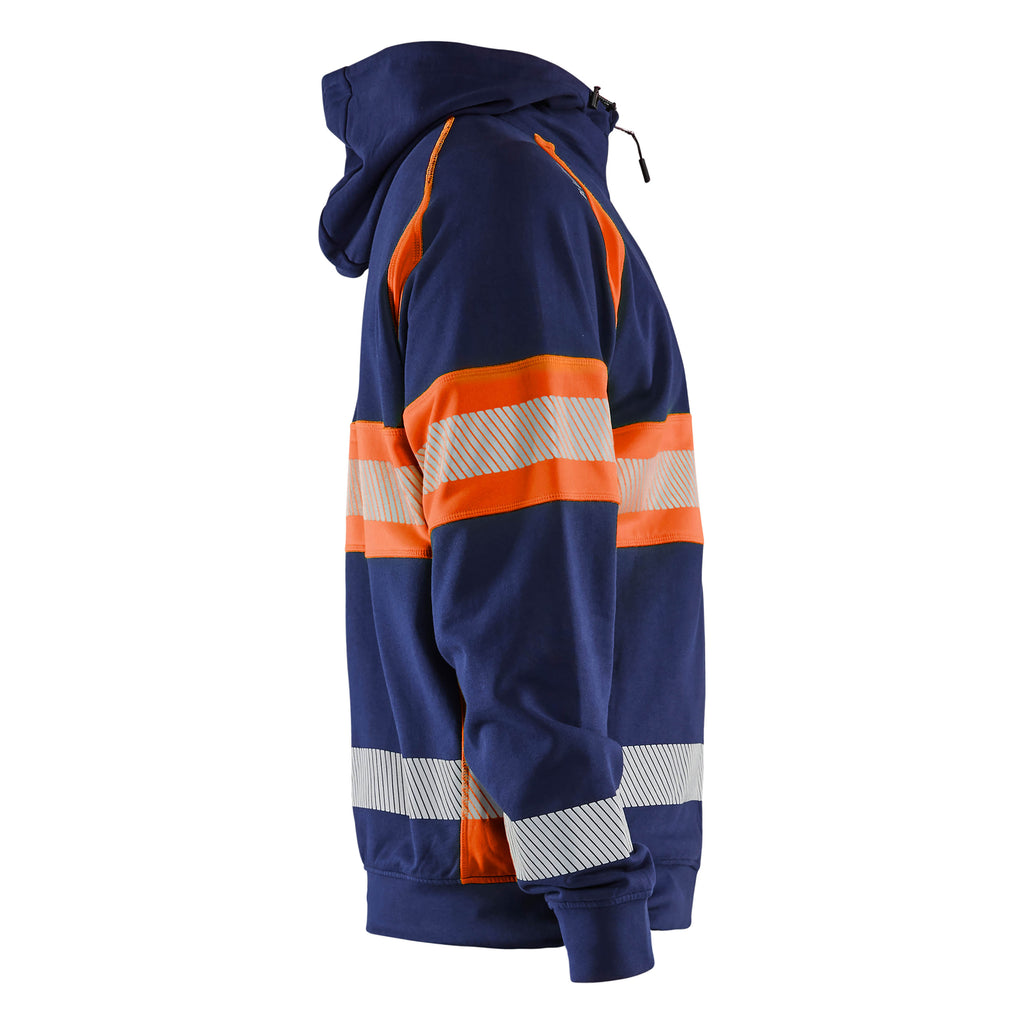 Blaklader 3552 Hi Vis Hoodie Navy Blue Hi Vis Orange Right
