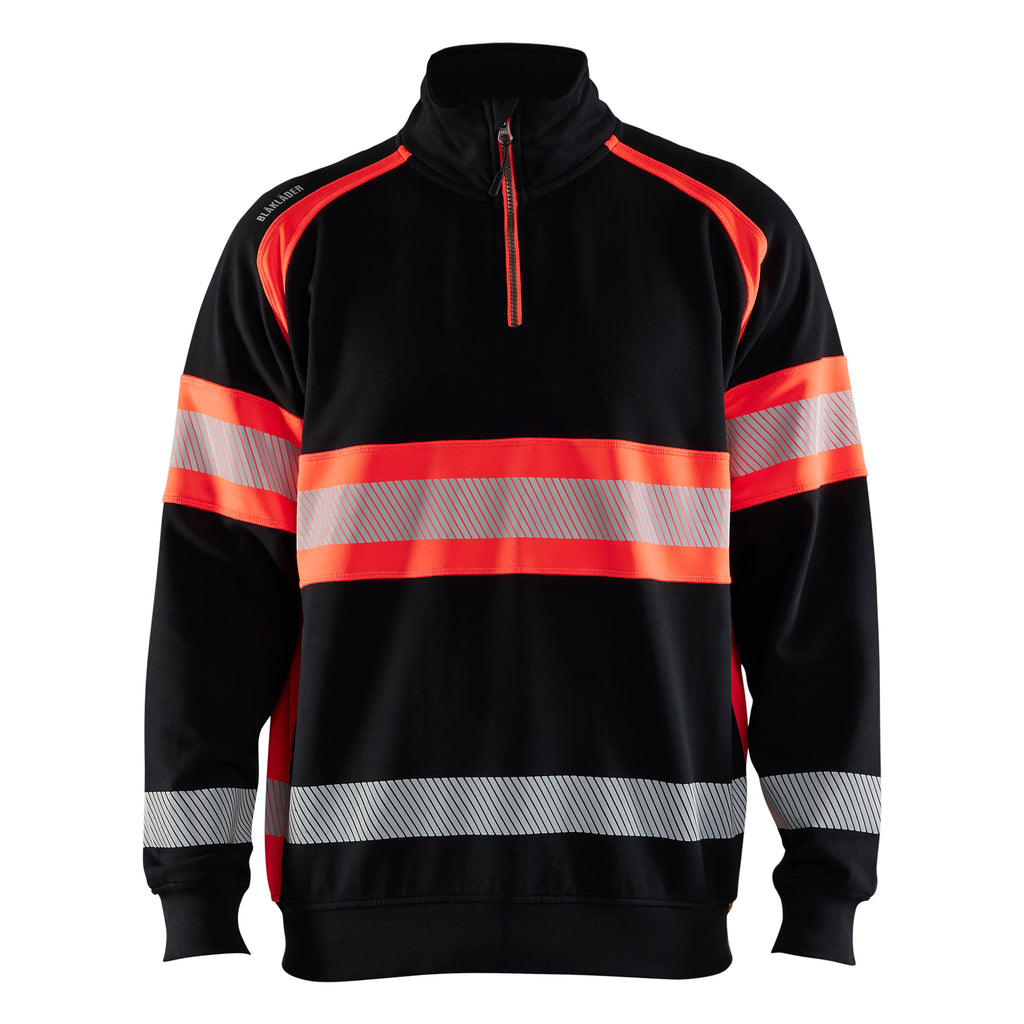 Blaklader 3553 Hi Vis Sweater Black Hi Vis Red Main