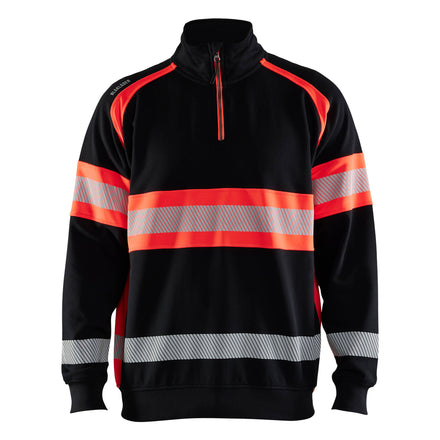 Blaklader 3553 Hi Vis Sweater Black Hi Vis Red Main
