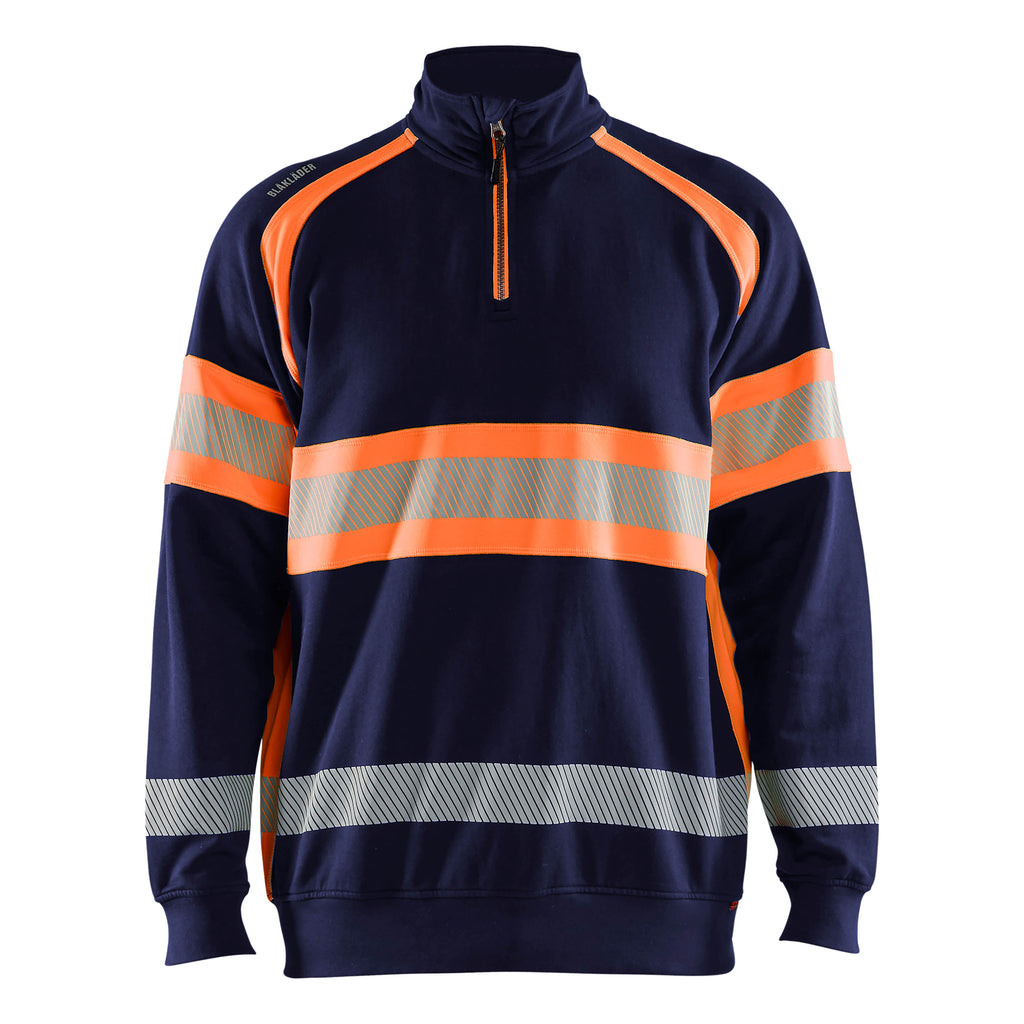 Blaklader 3553 Hi Vis Sweater Navy Blue Hi Vis Orange Main