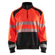 Blaklader 3556 Hi-Vis Red/Black Sweatshirt With Half Zip