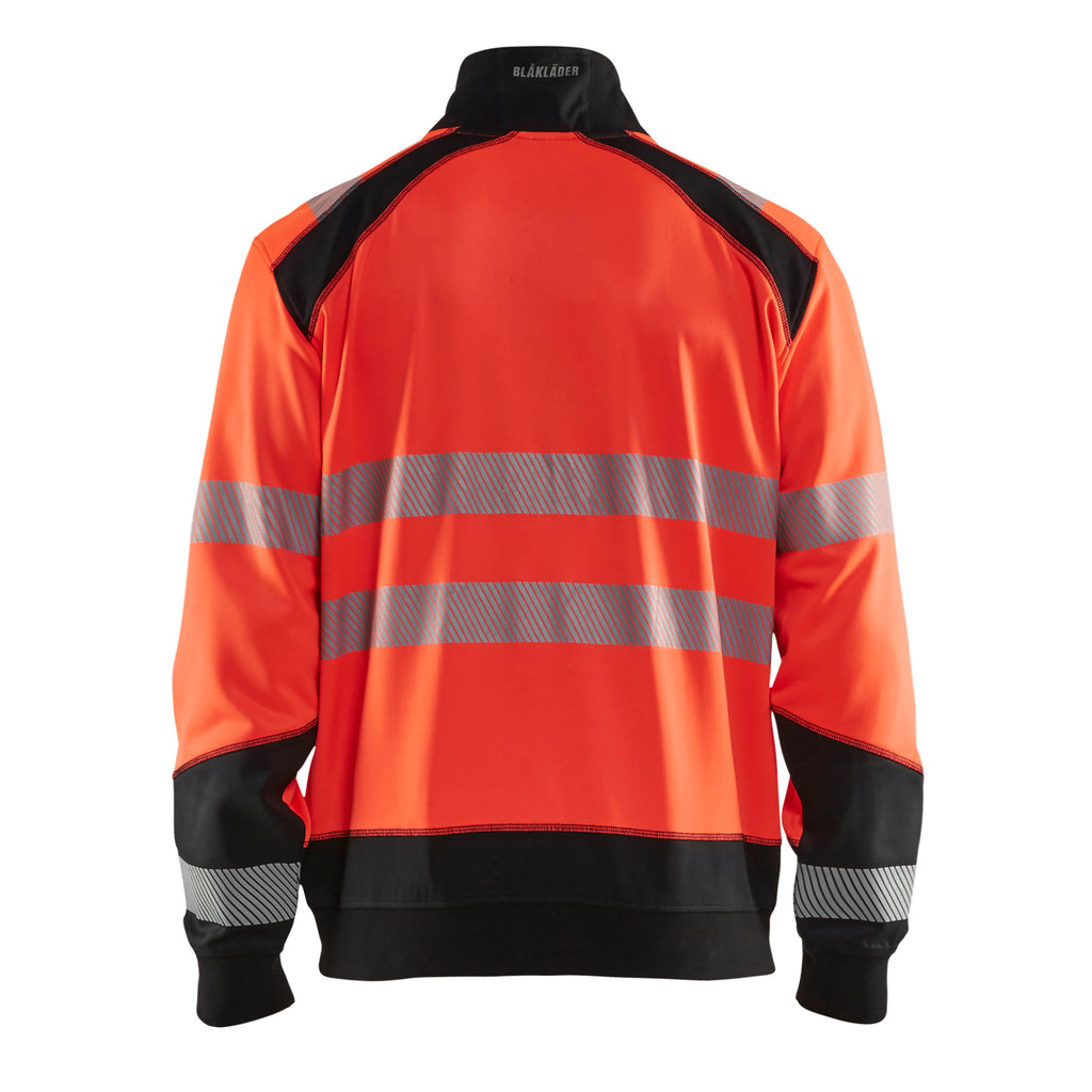 Blaklader 3558 Hi-Vis Red/Black Sweatshirt With Full Zip