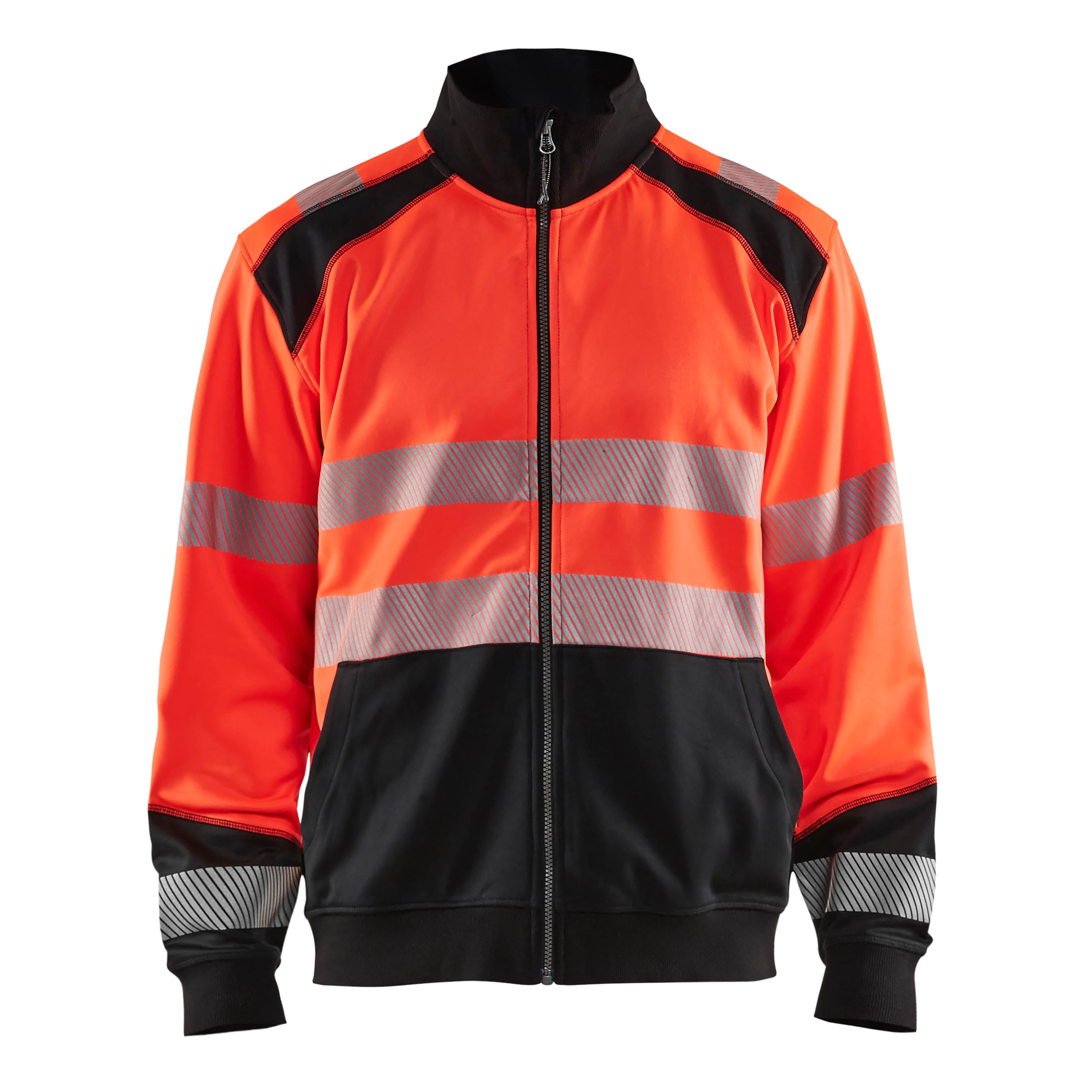 Blaklader 3558 Hi-Vis Red/Black Sweatshirt With Full Zip | Start Safety UK