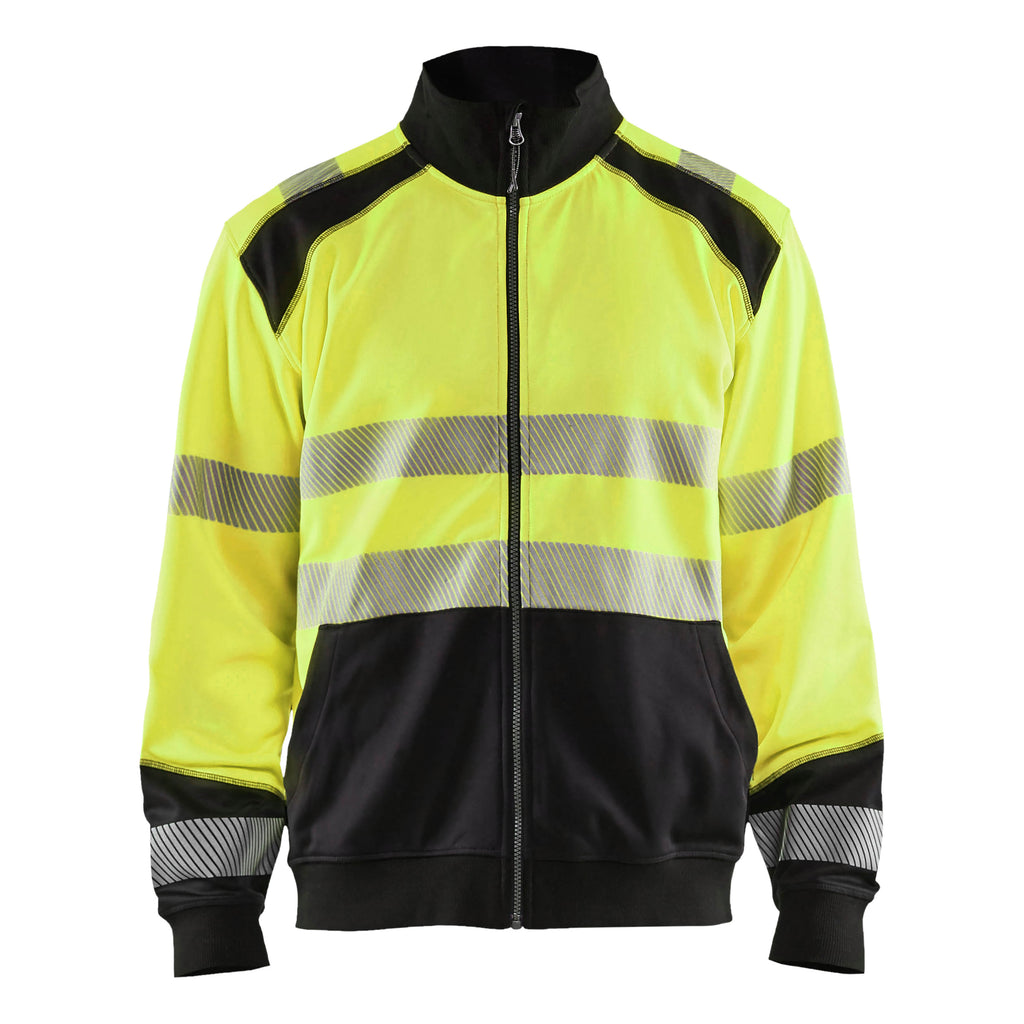 Blaklader 3558 Hi Vis Sweatshirt With Full Zip Hi Vis Yellow Black Main