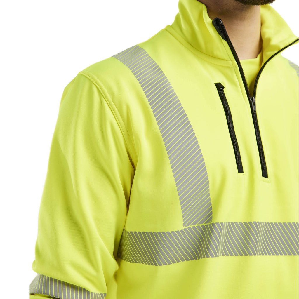 Blaklader 3564 Hi Vis Sweatshirt Half Zip Hi Vis Yellow Feature 1