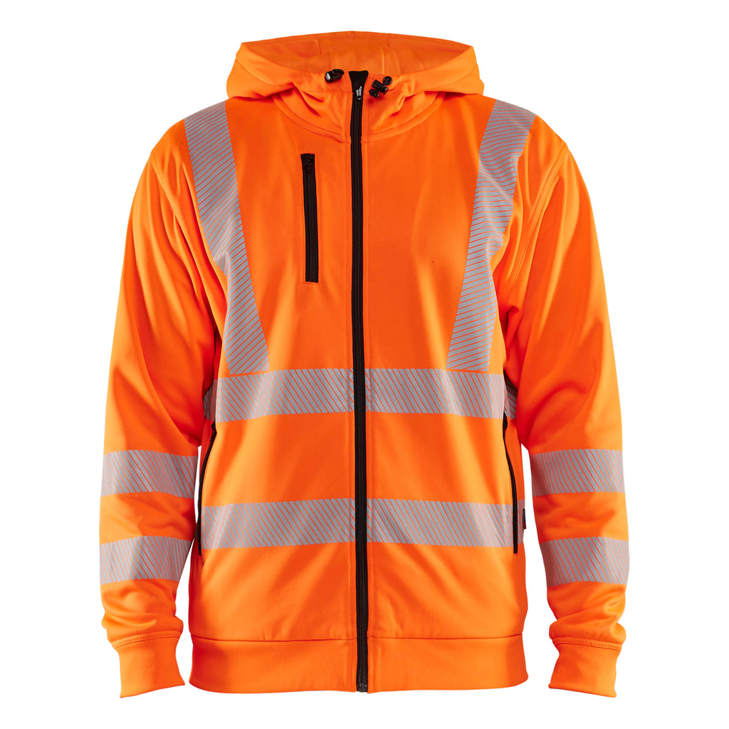 Blaklader 3565 Hi Vis Hoodie Full Zip Hi Vis Orange Navy Blue Main