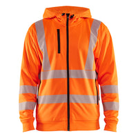 Blaklader 3565 Hi Vis Hoodie Full Zip Hi Vis Orange Navy Blue Main
