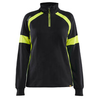 Blaklader 3566 Womens Sweatshirt With Hi Vis Black Hi Vis Yellow Main
