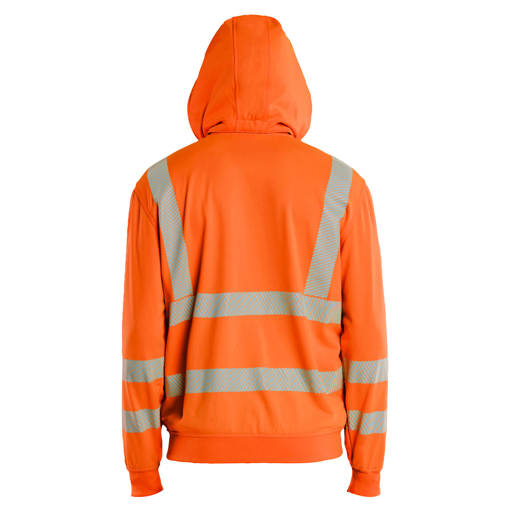 Blaklader 3573 Hi Vis Sweatshirt Detachable Hood Hi Vis Orange Navy Blue Feature