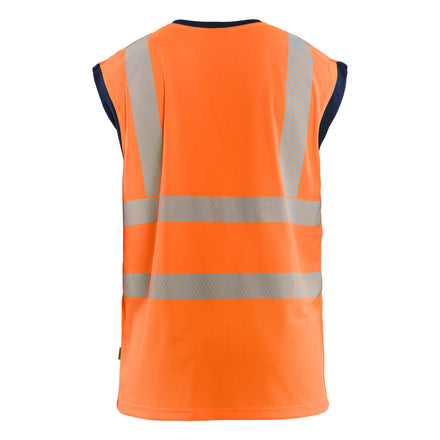 Blaklader 3575 Hi Vis Tank Top Hi Vis Orange Navy Blue Back