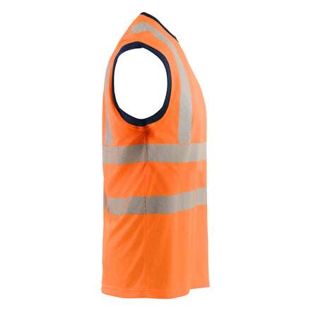 Blaklader 3575 Hi Vis Tank Top Hi Vis Orange Navy Blue Right