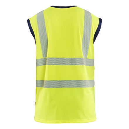 Blaklader 3575 Hi Vis Tank Top Hi Vis Yellow Navy Blue Back
