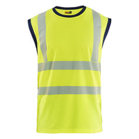 Blaklader 3575 Hi Vis Tank Top Hi Vis Yellow Navy Blue Main
