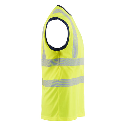 Blaklader 3575 Hi Vis Tank Top Hi Vis Yellow Navy Blue Right
