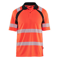 Blaklader 3595 Hi Vis Uv Protected Polo Shirt Hi Vis Red Black Main