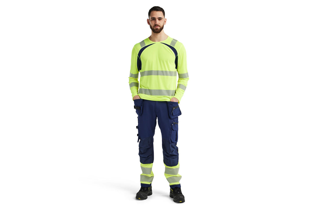 Blaklader 3599 Hi-Vis Yellow/Black UV-Protected Long-Sleeved T-Shirt