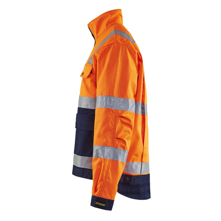 Blaklader 4023 Hi Vis Jacket Hi Vis Orange Navy Blue Left