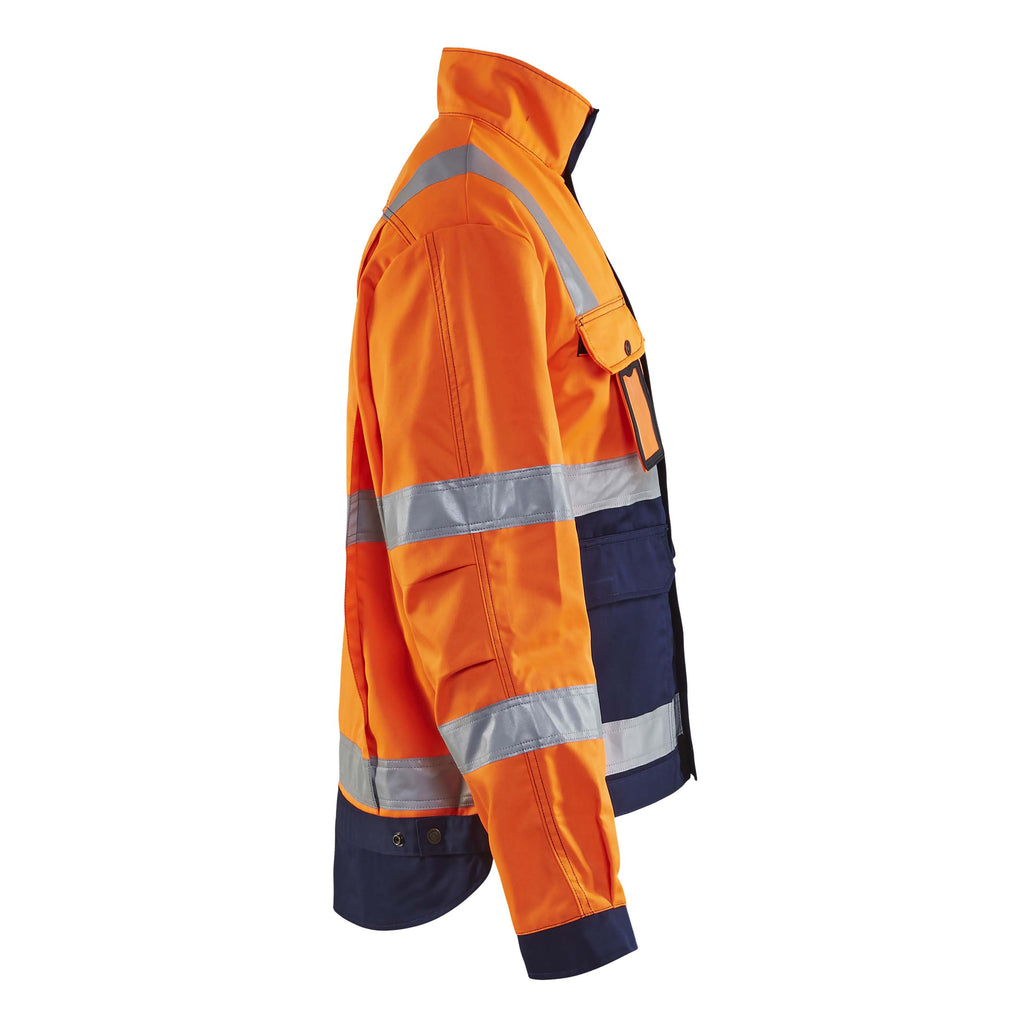 Blaklader 4023 Hi Vis Jacket Hi Vis Orange Navy Blue Right