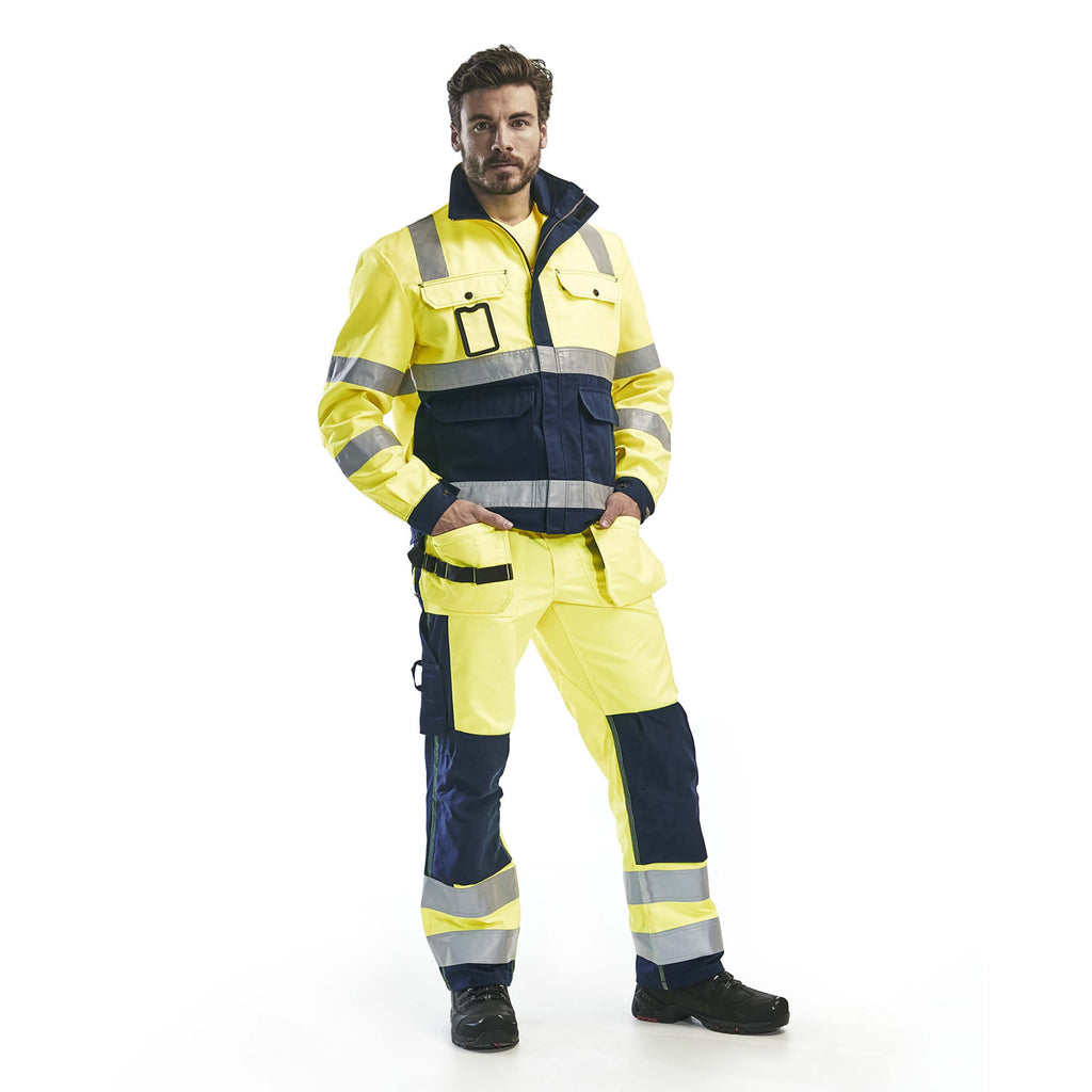 Blaklader 4023 Hi Vis Jacket Hi Vis Yellow Navy Blue Model