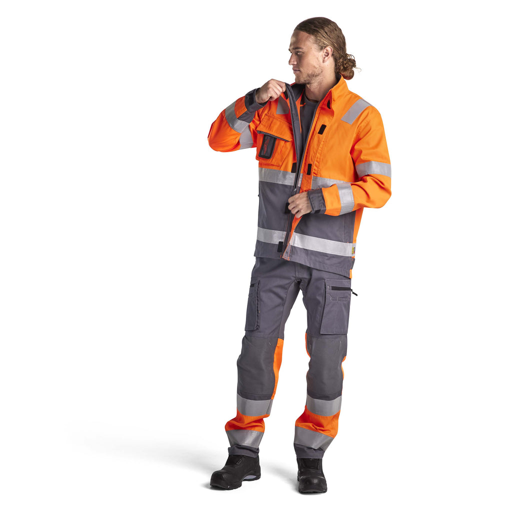 Blaklader 4064 Hi Vis Jacket Hi Vis Orange Grey Model