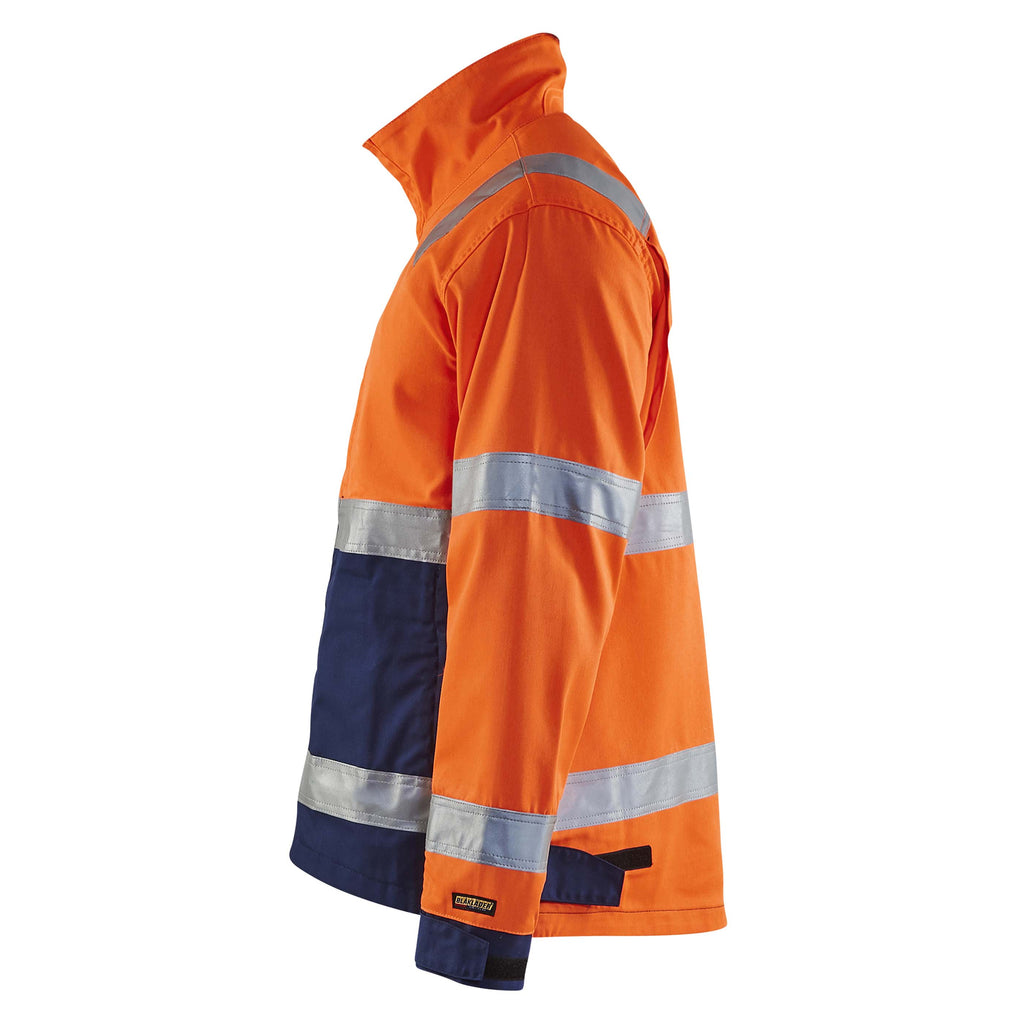 Blaklader 4064 Hi Vis Jacket Hi Vis Orange Navy Blue Left