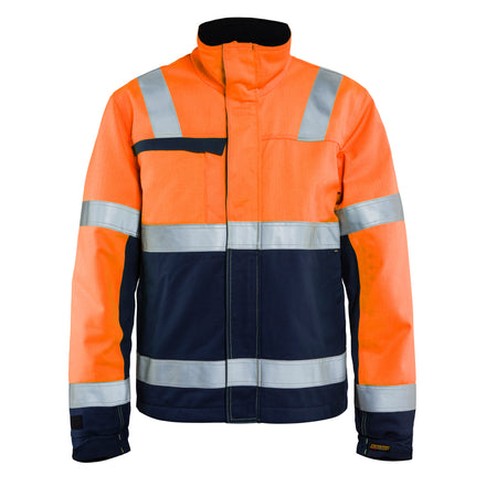 Blaklader 4069 Multinorm Inherent Winter Jacket Orange Navy Blue Front