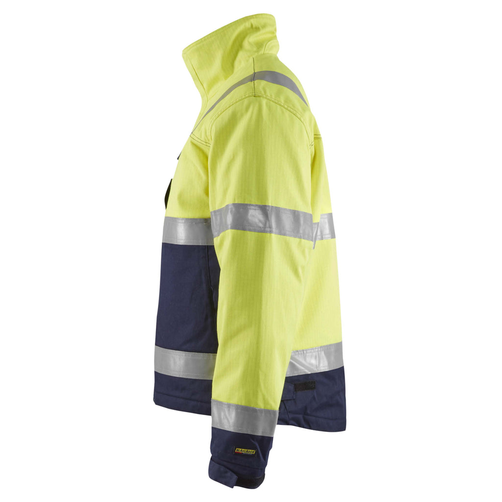 Blaklader 4069 Multinorm Winter Jacket Hi Vis Yellow Navy Blue Left