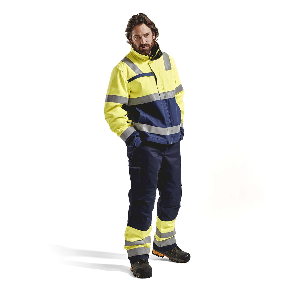 Blaklader 4069 Multinorm Winter Jacket Hi Vis Yellow Navy Blue Model