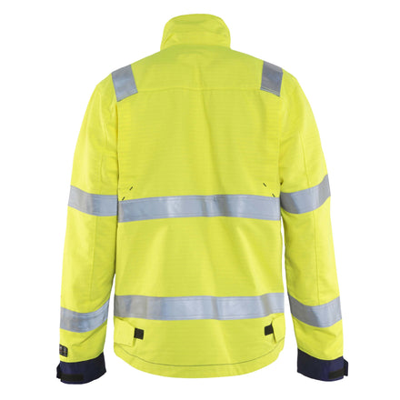 Blaklader 4087 Multinorm Jacket Hi Vis Yellow Navy Blue Back