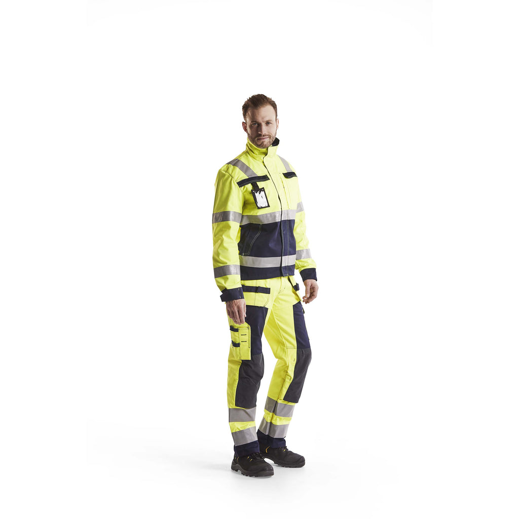 Blaklader 4087 Multinorm Jacket Hi Vis Yellow Navy Blue Model