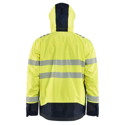 Blaklader 4088 Multinorm Shell Jacket Hi Vis Yellow Navy Blue Feature