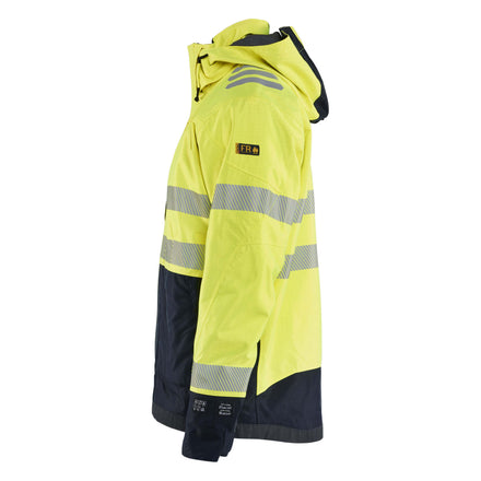 Blaklader 4088 Multinorm Shell Jacket Hi Vis Yellow Navy Blue Left