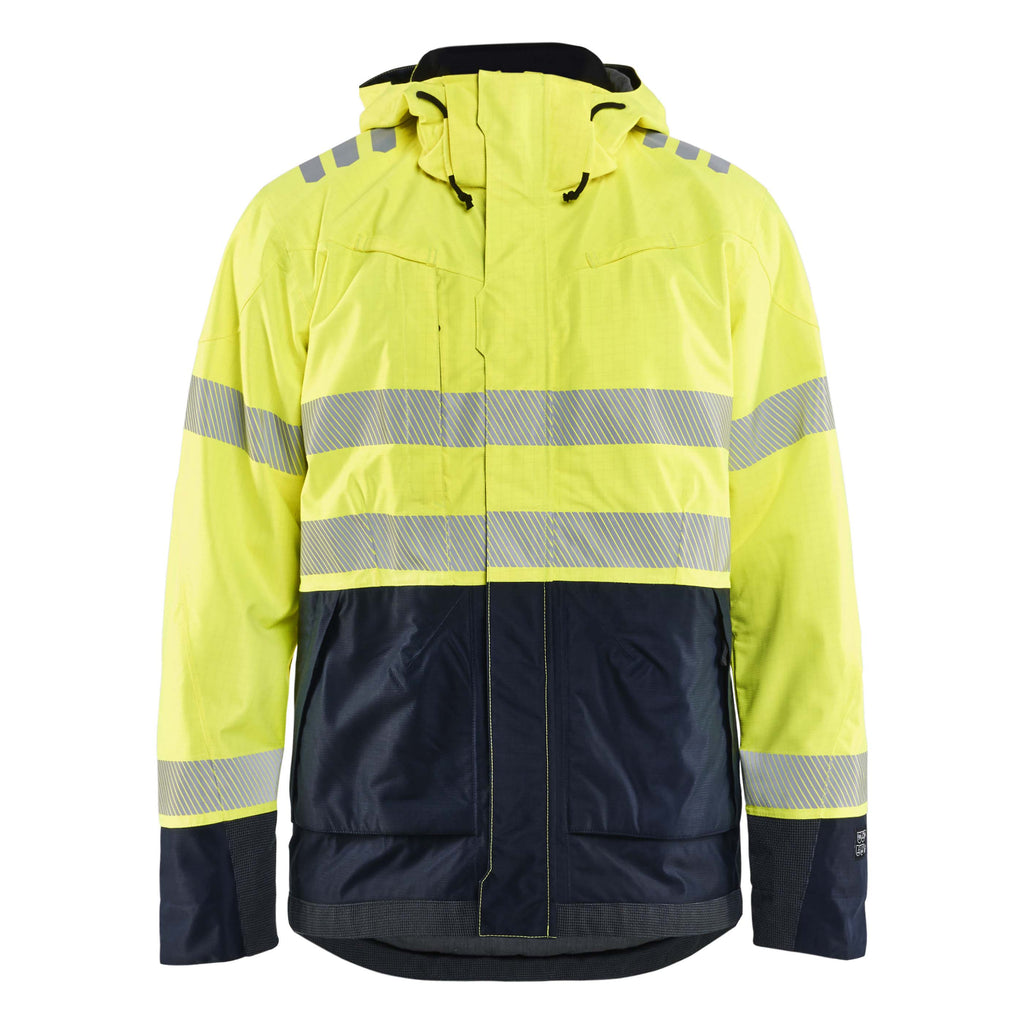 Blaklader 4088 Multinorm Shell Jacket Hi Vis Yellow Navy Blue Main