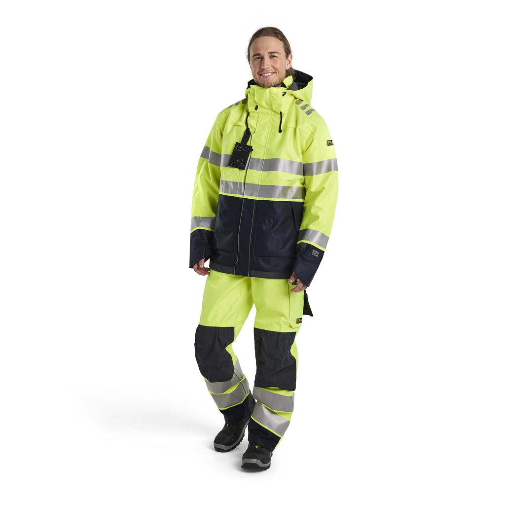 Blaklader 4088 Multinorm Shell Jacket Hi Vis Yellow Navy Blue Model