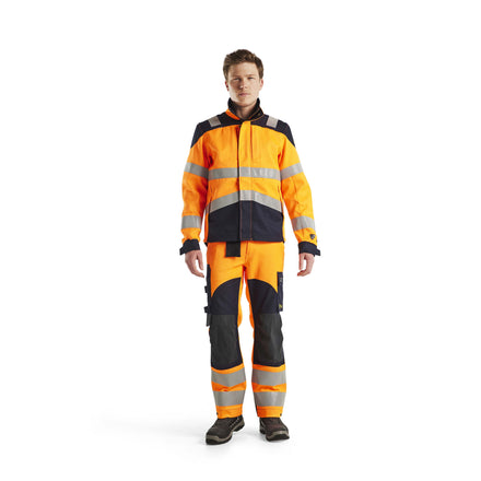 Blaklader 4089 Multinorm Inherent Jacket Hi Vis Orange Navy Blue 2 Model