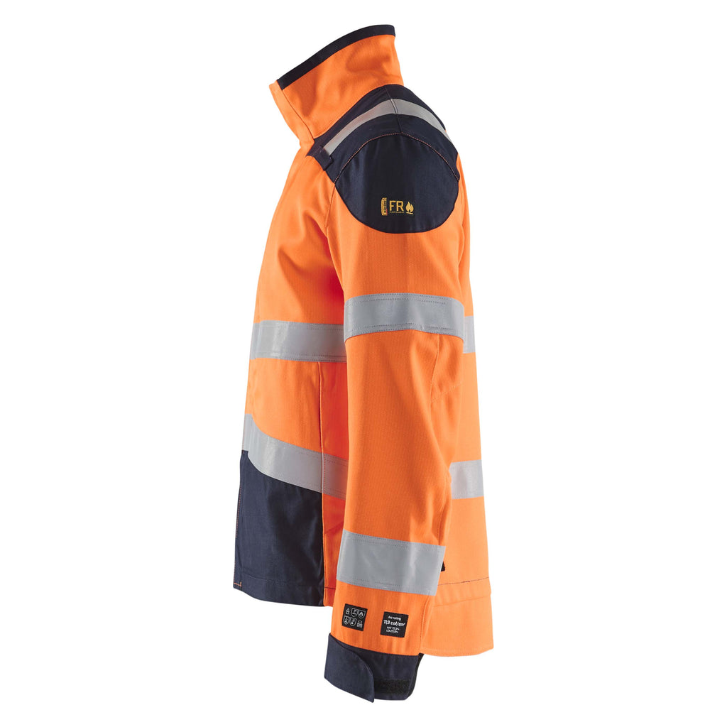 Blaklader 4089 Multinorm Inherent Jacket Hi Vis Orange Navy Blue Left