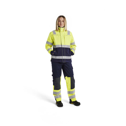 Blaklader 4091 Womens Multinorm Jacket Hi Vis Yellow Navy Blue Model