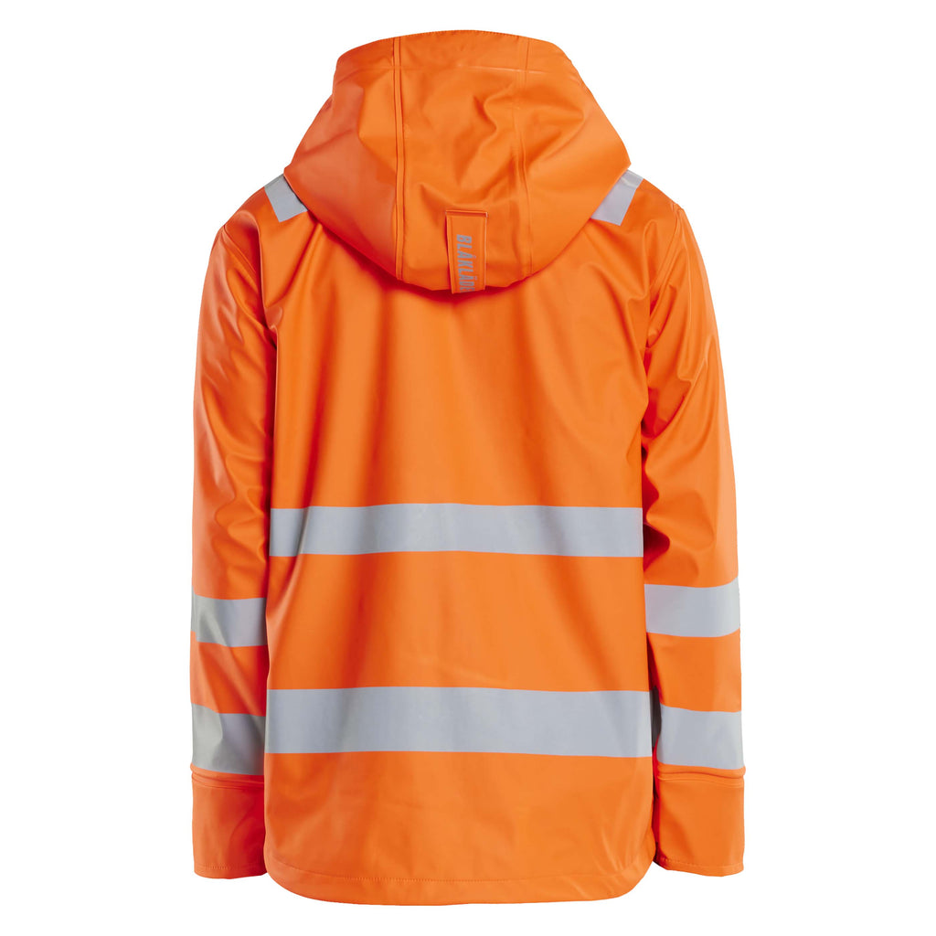 Blaklader 4302 Hi Vis Rain Jacket Hi Vis Orange Navy Blue Back